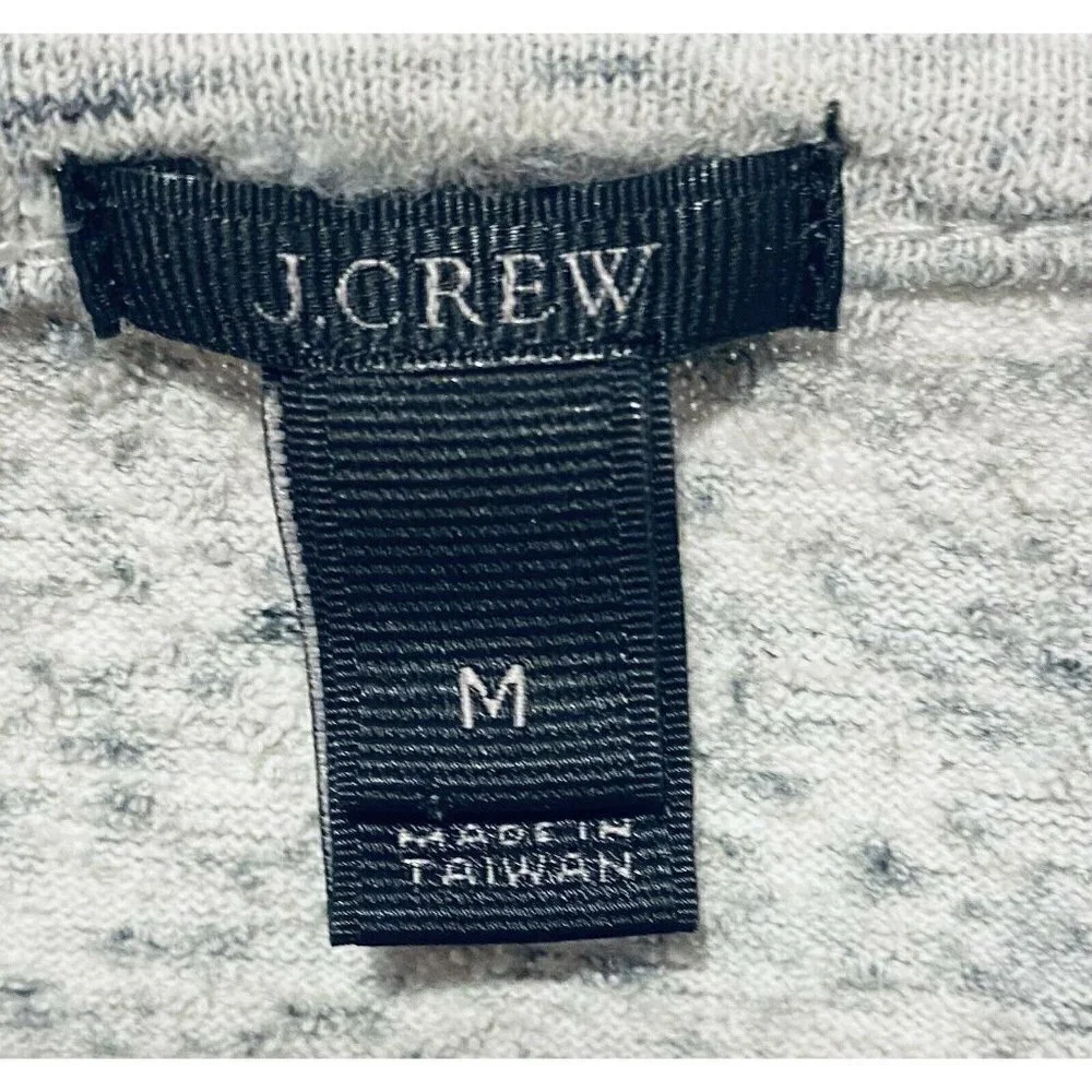 J Crew Womens Featherweight French Terry Sweatshirt Gray 3/4 Sleeve Medium